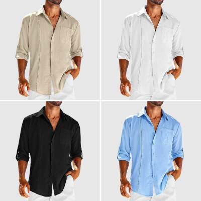 Sophisticated Solid Color Long Sleeve Shirt for Men