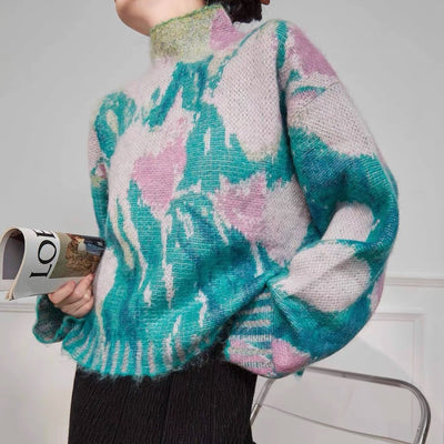 Fashionable Mohair Turtleneck Knitwear for Women