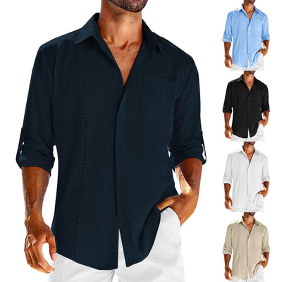 Sophisticated Solid Color Long Sleeve Shirt for Men