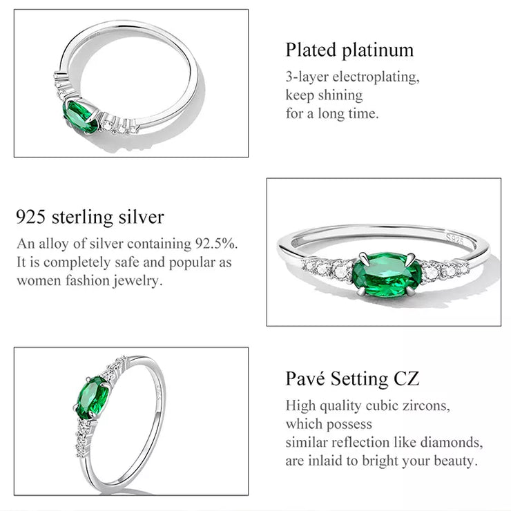 Elegant Emerald Zirconium Band