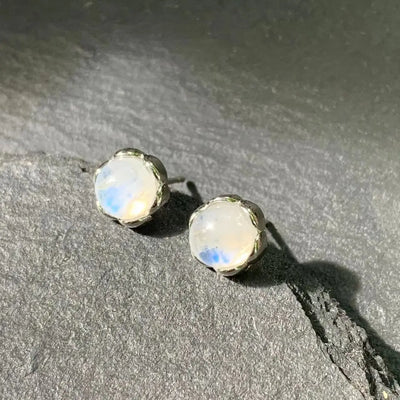 Authentic Natural Moonstone Ear Studs
