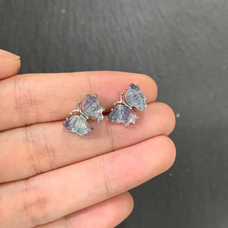 Enchanting Dreamy Butterfly Fluorite Earrings