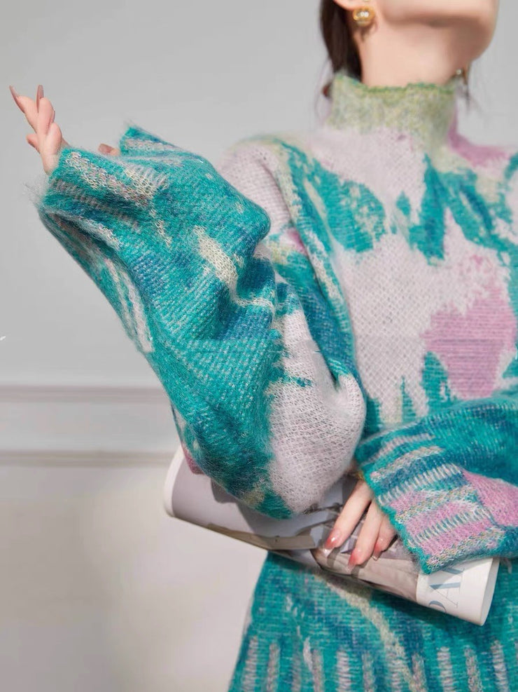 Fashionable Mohair Turtleneck Knitwear for Women